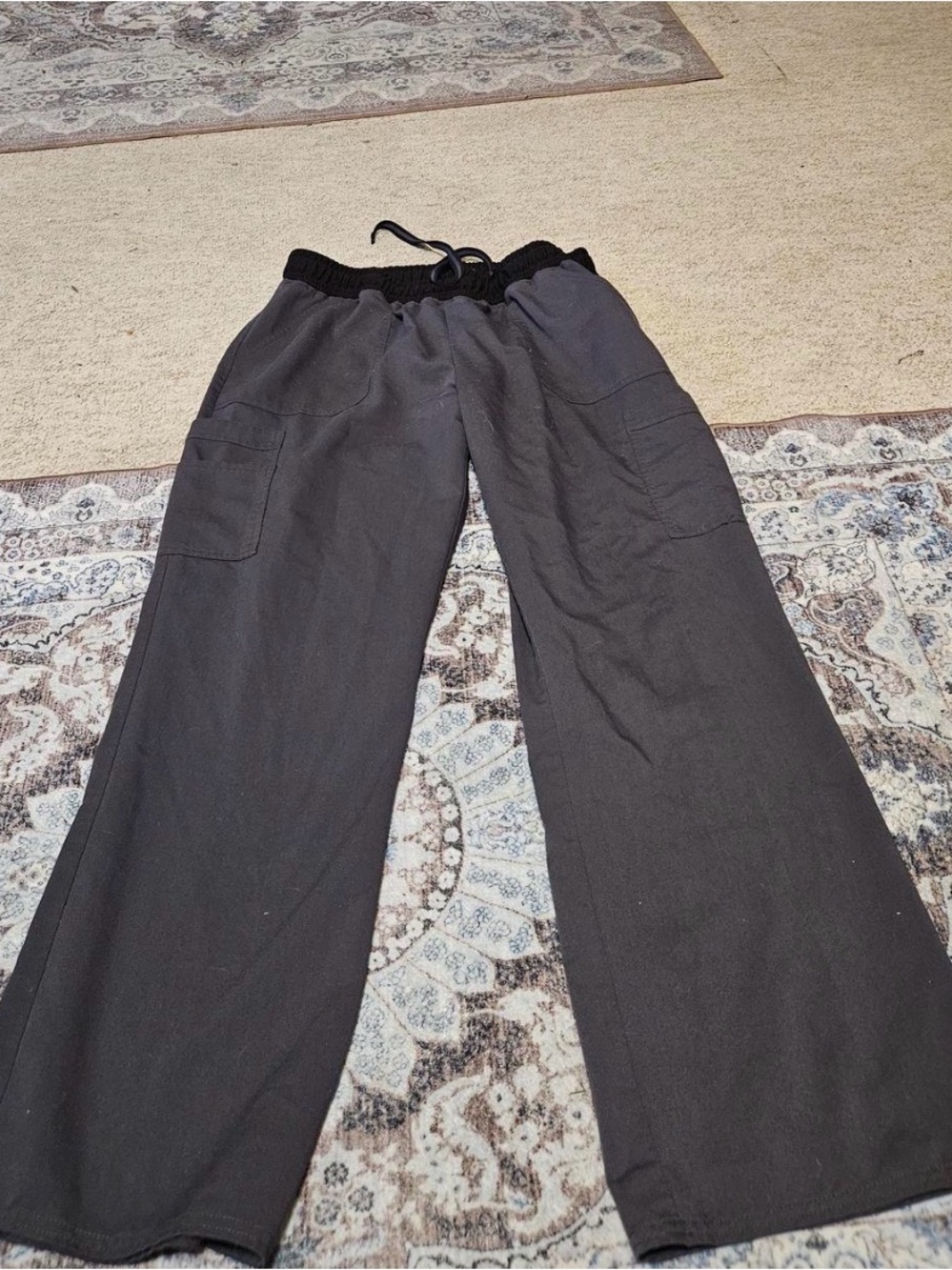 Scrubstar Black Drawstring Wide-Leg Joggers
